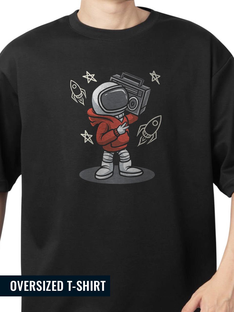 Red Cosmic Harmony Oversized T-Shirt