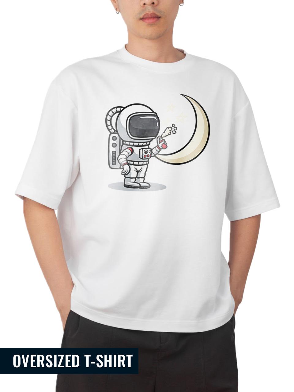 Lunar Explorer Sketch Oversized T-Shirt