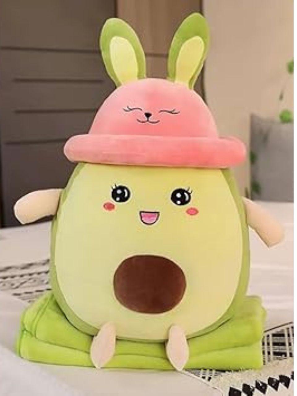 Soft Cute Avocado with Cap Pillow Cuddle Hug-able Super Soft Toys Stuffed Plush Doll Toy Fits for Home, Office, Nursery Beds, Kids Room Super Soft Toys (Size 35 Cm)