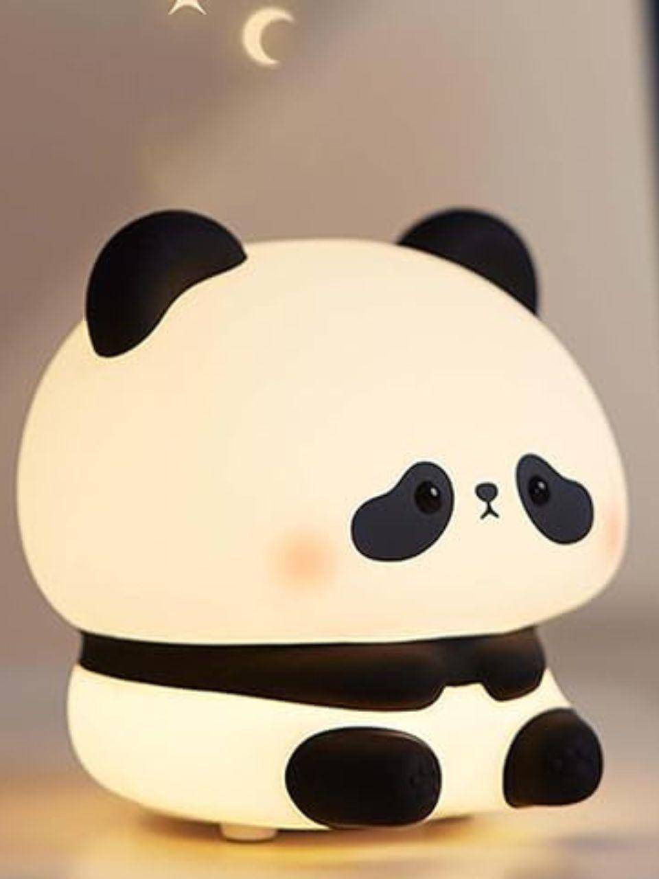  Sad Panda Night Light Squishy Silicone 3-Level Dimmable LED Rechargeable Touch Lamp with Timer Function for Bedroom & Office