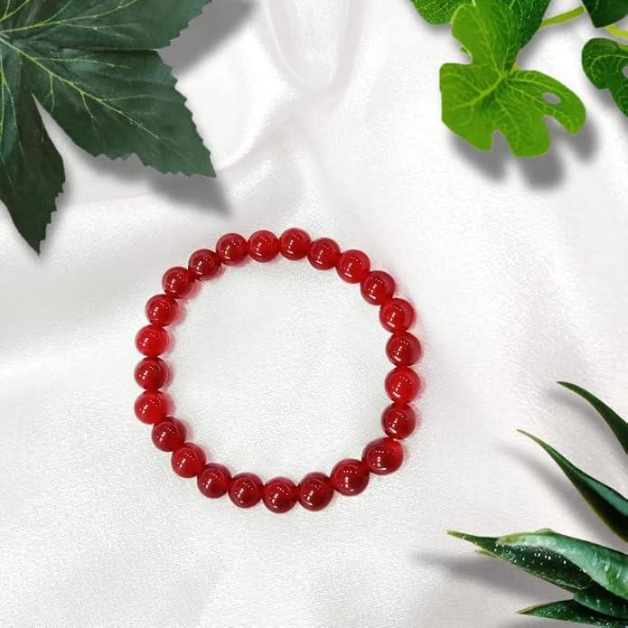 Natural Onyx Ruby Bracelet Round Shape Bracelet Bead Stone Bracelet